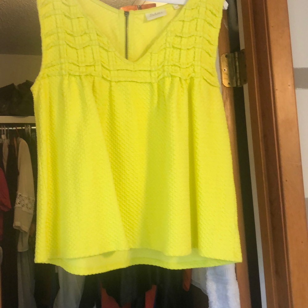 Bright yellow knit top